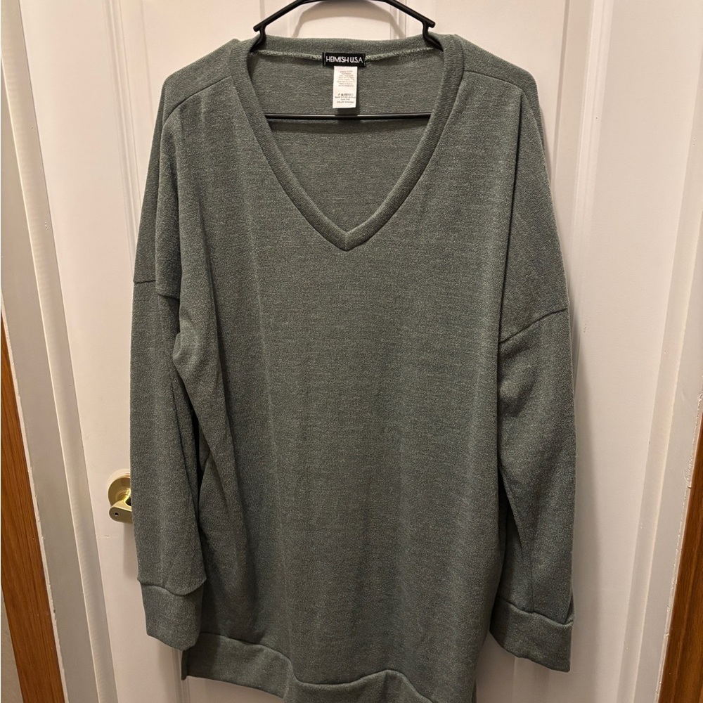 Olive V-Neck Sweater